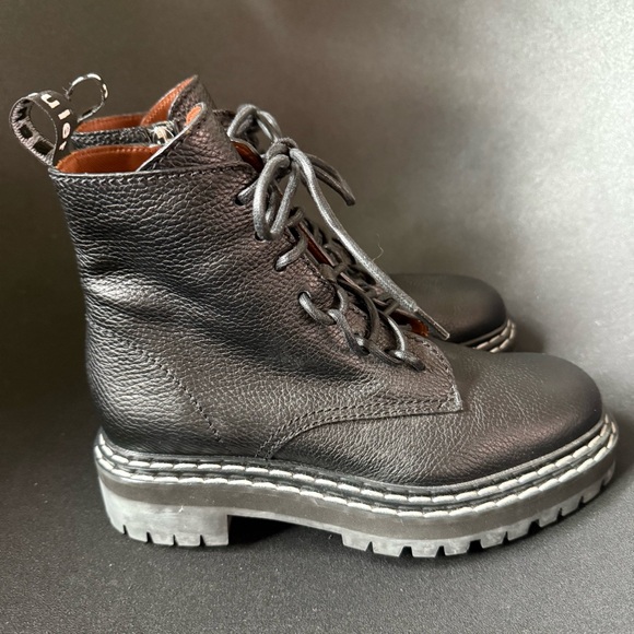 Worn once! Proenza Schouler Black Calf Leather Combat Laceup Boots EU 38 / US 8 - Picture 7 of 13